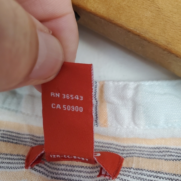 IZOD Linen Tunic.Blue and Orange Striped. LG - Picture 4 of 9